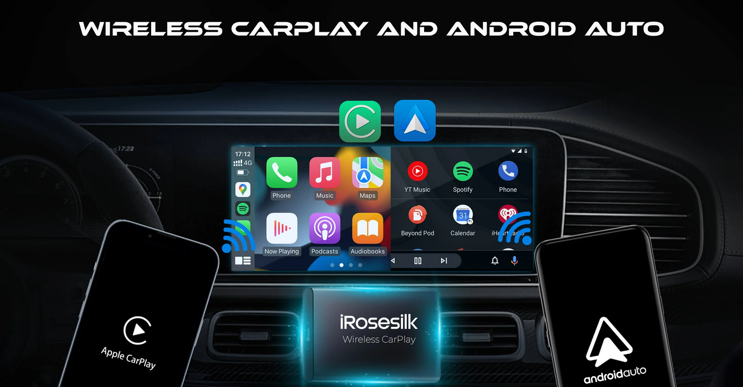 iRosesilk™ Kabelloses All-in-One CarPlay