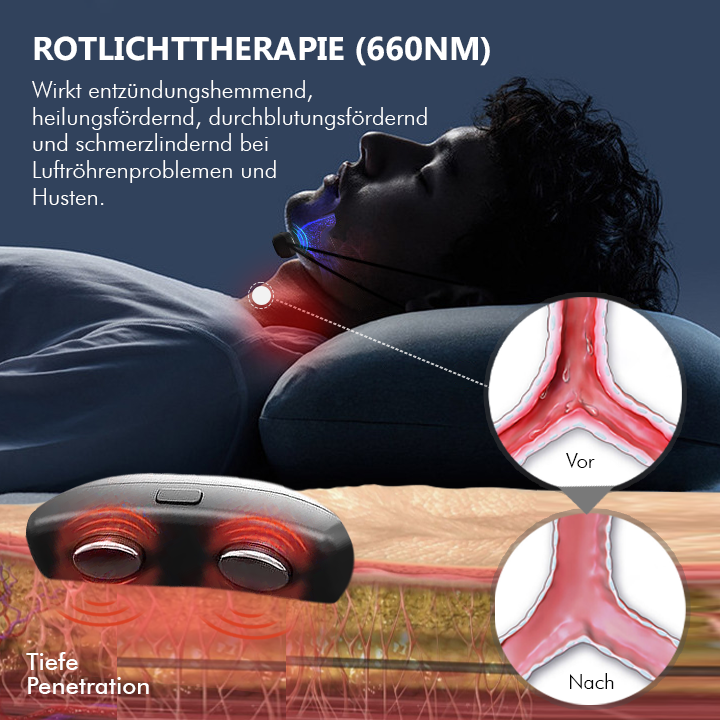 iRosesilk™ RED CoughEND Profi Vibro-Lichttherapie-Trachea-Beruhigungsinstrument