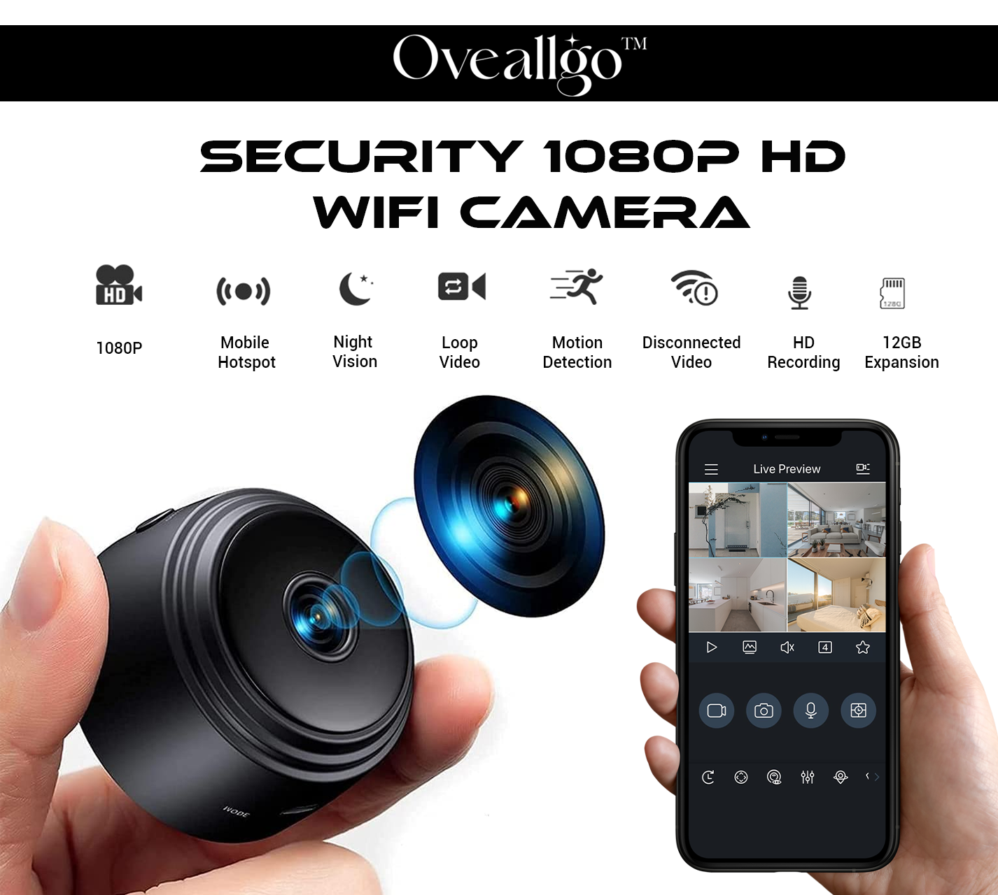 Oveallgo™ Sicherheit 1080P HD WIFI Kamera