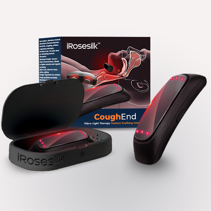 iRosesilk™ RED X CoughEND Vibro-Lichttherapie-Trachea-Beruhigungsinstrument